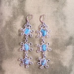 handmade earrings in wire .new 3” long